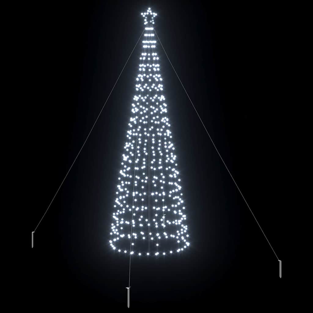 LED Kerstboom met 800 LED met grondpennen Koudwit 400 cm IJzer