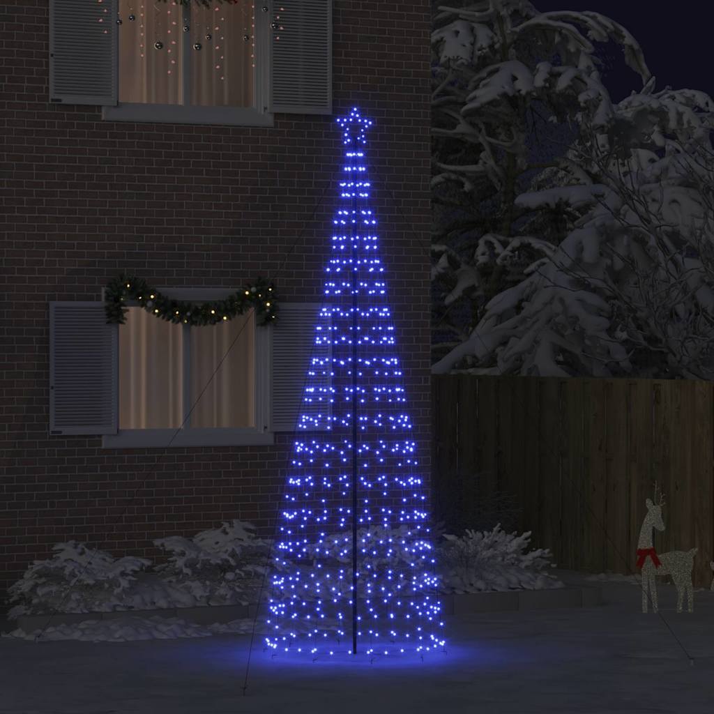 LED Kerstboom met 800 LED met grondpennen Blauw 400 cm IJzer