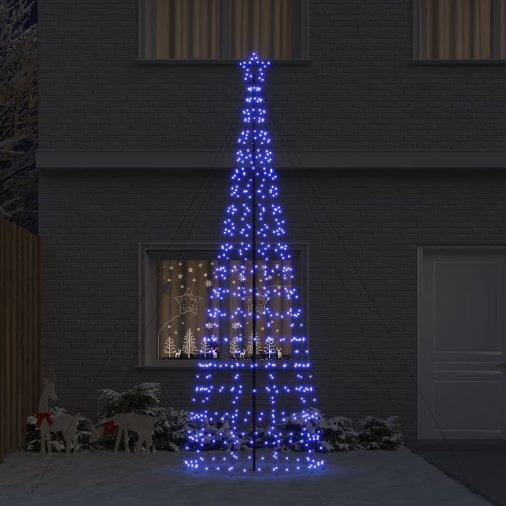 LED Kerstboom met 800 LED met grondpennen Blauw 400 cm IJzer
