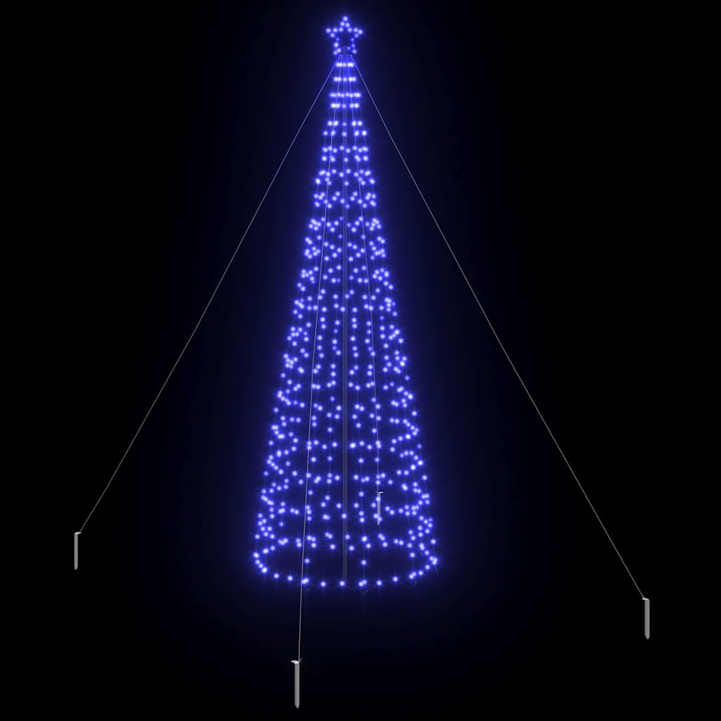 LED Kerstboom met 800 LED met grondpennen Blauw 400 cm IJzer
