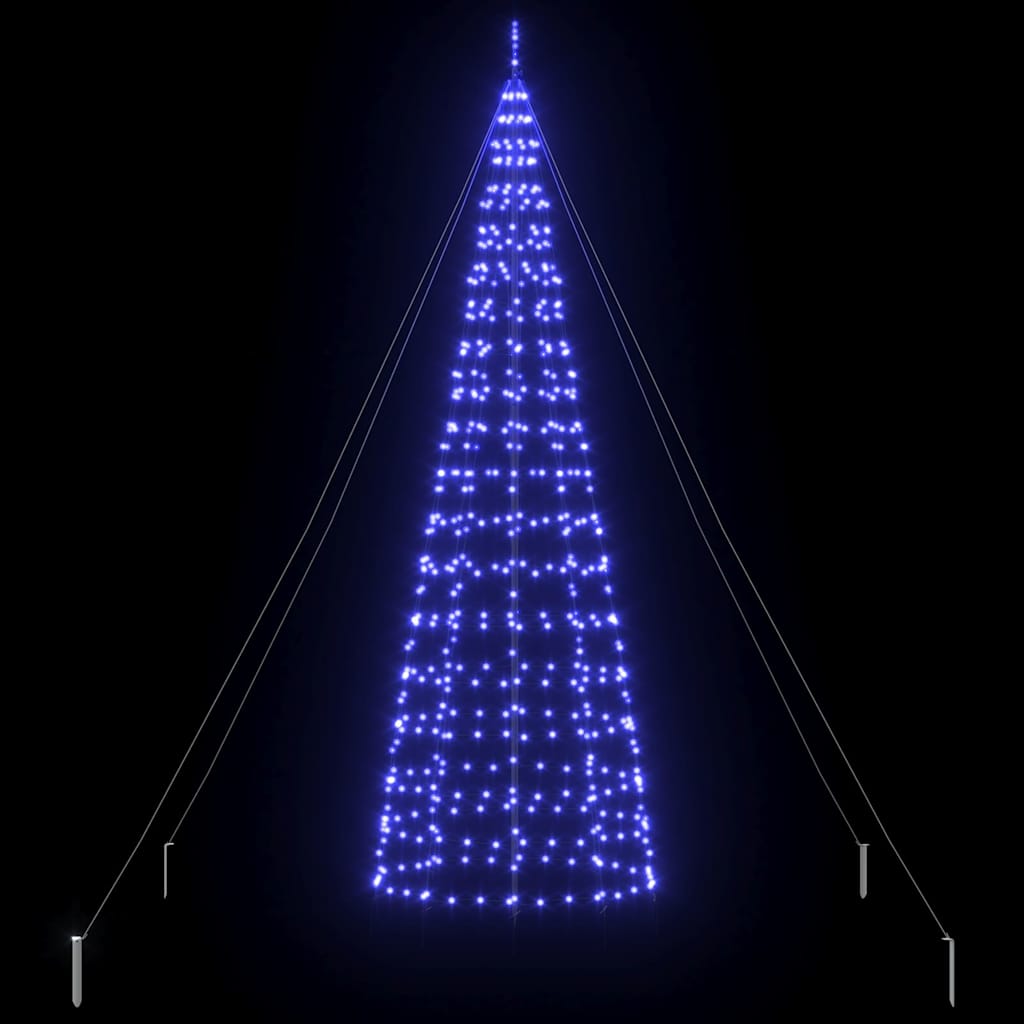 LED Kerstboom met 800 LED met grondpennen Blauw 400 cm IJzer