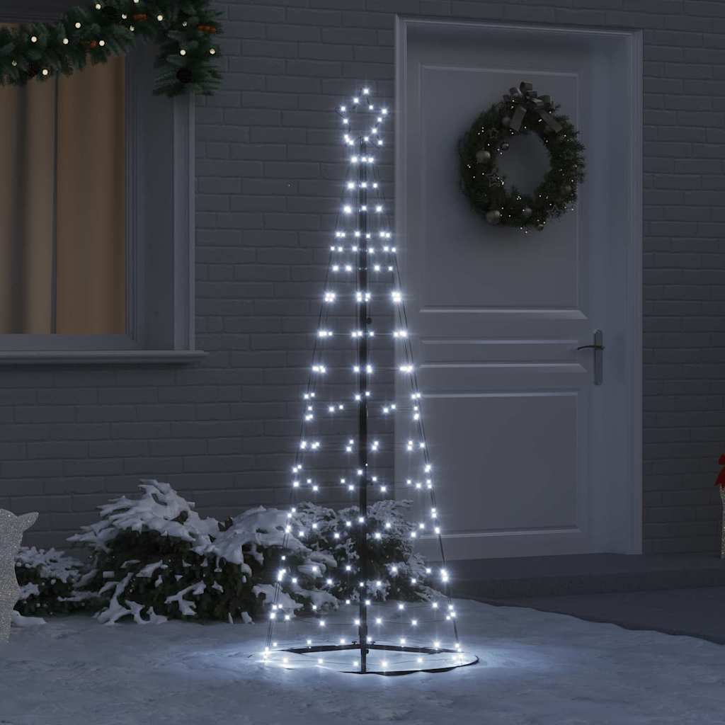 LED Kerstboom met 390 LED met grondpennen Koudwit 250 cm IJzer