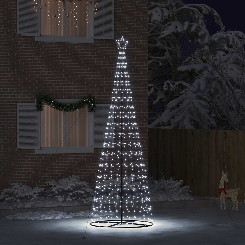 LED Kerstboom met 800 LED met grondpennen Koudwit 400 cm IJzer
