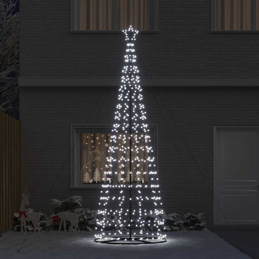LED Kerstboom met 800 LED met grondpennen Koudwit 400 cm IJzer