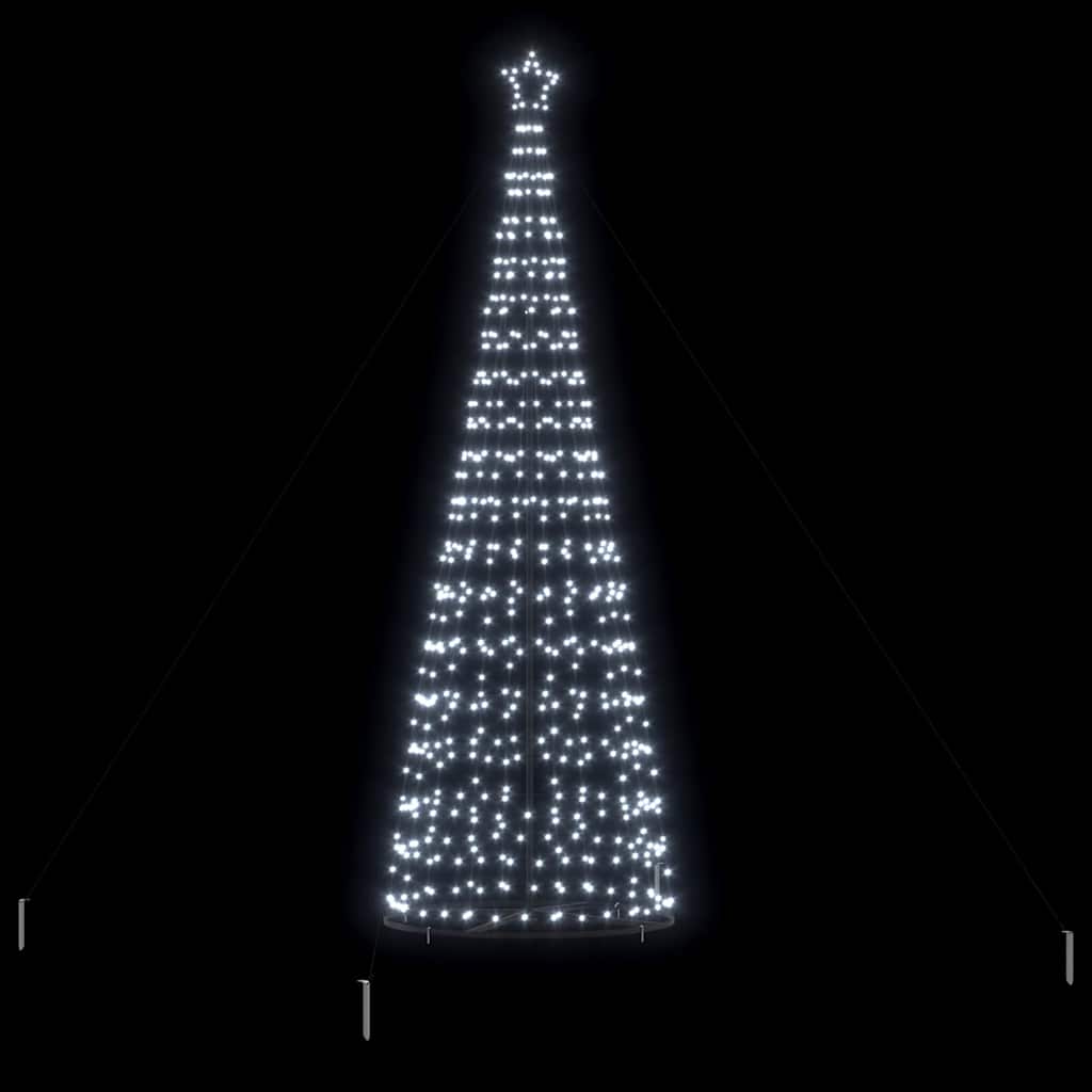 LED Kerstboom met 800 LED met grondpennen Koudwit 400 cm IJzer