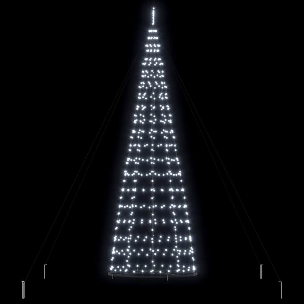 LED Kerstboom met 800 LED met grondpennen Koudwit 400 cm IJzer