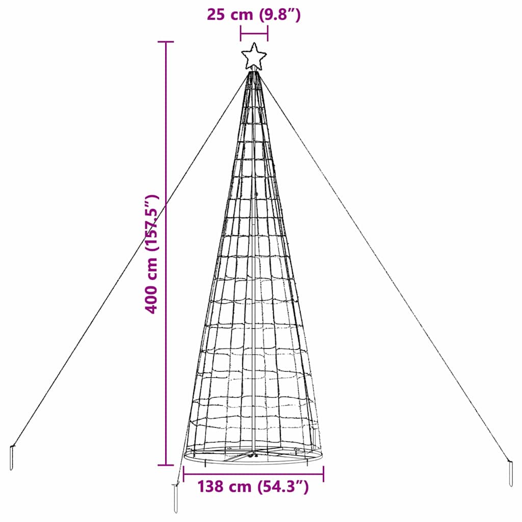LED Kerstboom met 800 LED met standaard Multikleur 400 cm IJzer