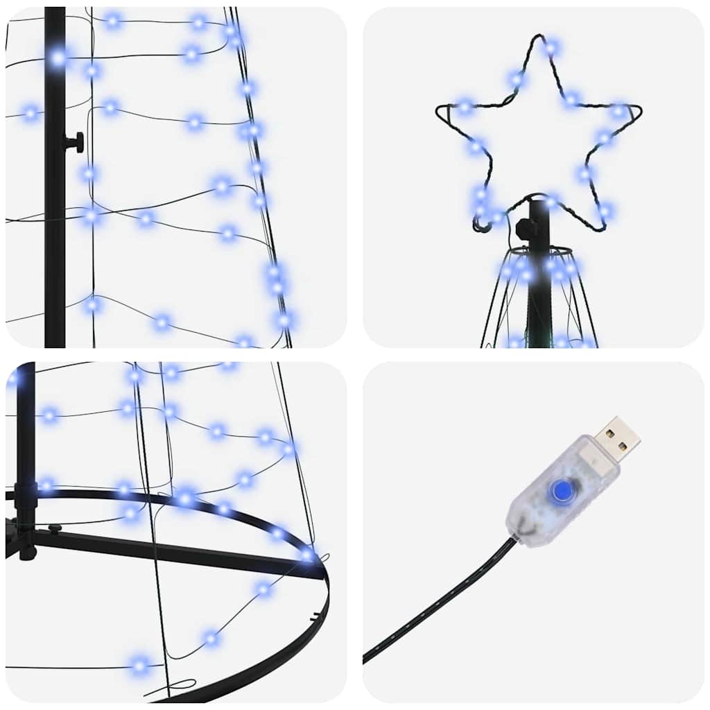 LED Kerstboom met 800 LED met grondpennen Blauw 400 cm IJzer