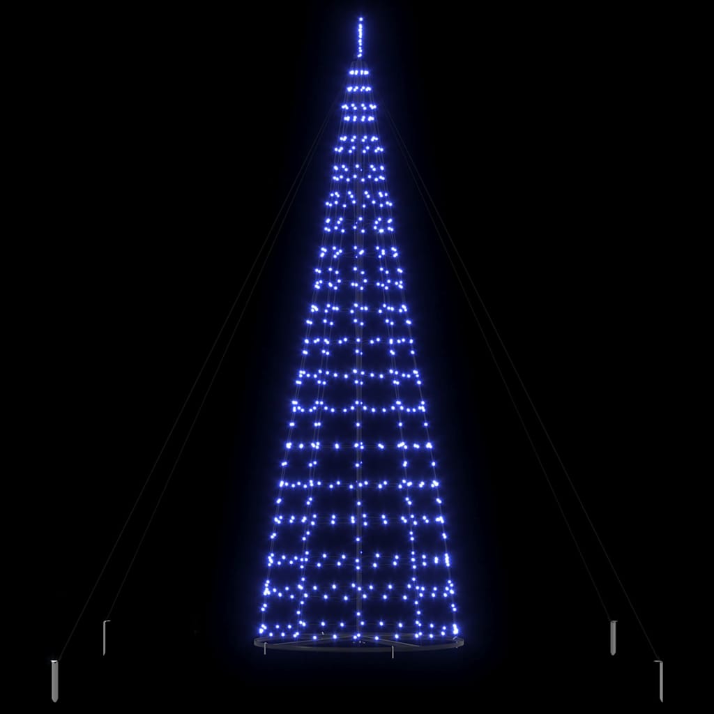 LED Kerstboom met 800 LED met grondpennen Blauw 400 cm IJzer