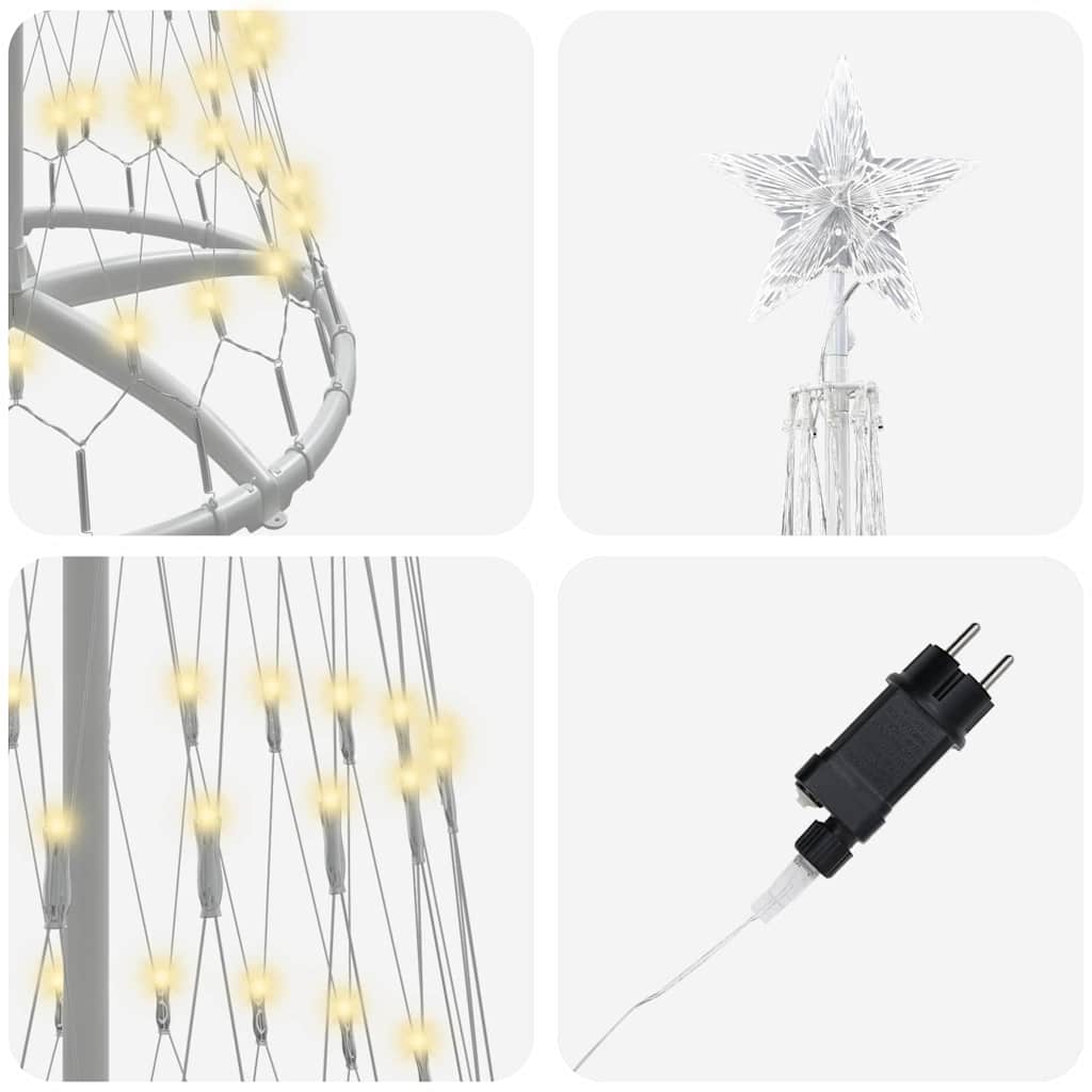 LED Kerstboom met 290 LED Warmwit 70 x 70 x 250 cm Metaal