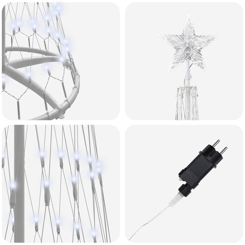 LED Kerstboom met 290 LED Koudwit 70 x 70 x 250 cm Metaal