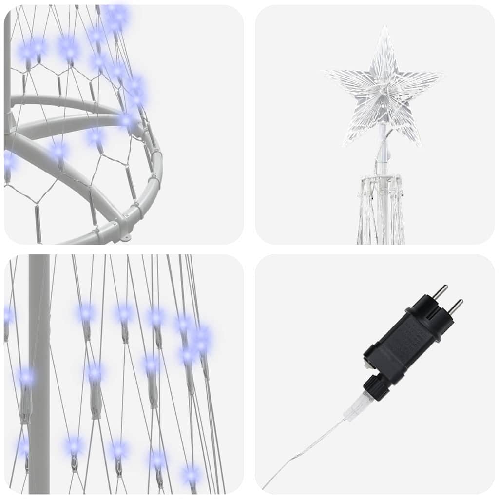 LED Kerstboom met 290 LED Blauw 70 x 70 x 250 cm Metaal