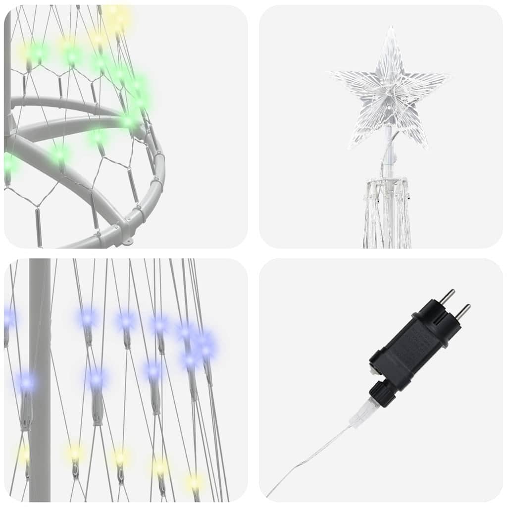 LED Kerstboom met 290 LED Multikleur 70 x 70 x 250 cm Metaal