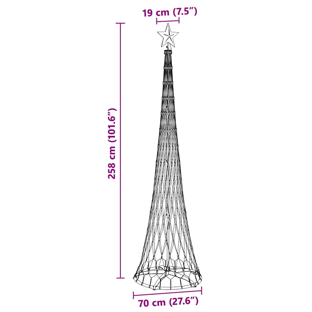 LED Kerstboom met 290 LED Multikleur 70 x 70 x 250 cm Metaal