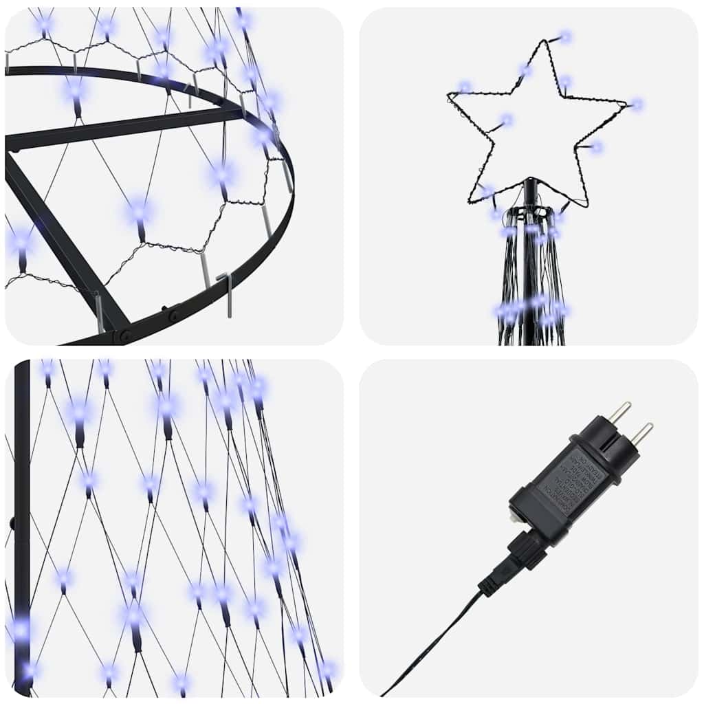 LED Kerstboom met 290 LED Blauw 100 x 100 x 250 cm Metaal