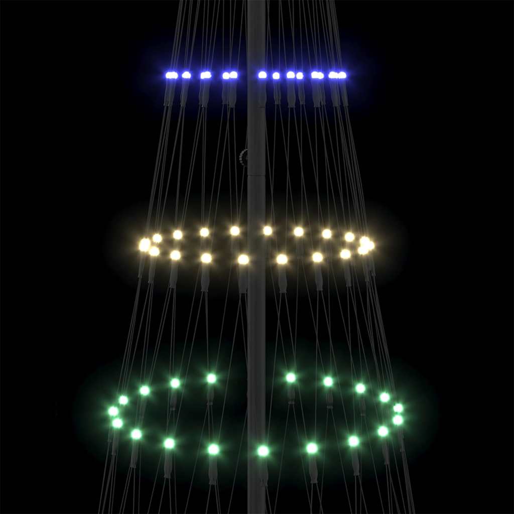 LED Kerstboom met 290 LED Multikleur 100 x 100 x 250 cm Metaal