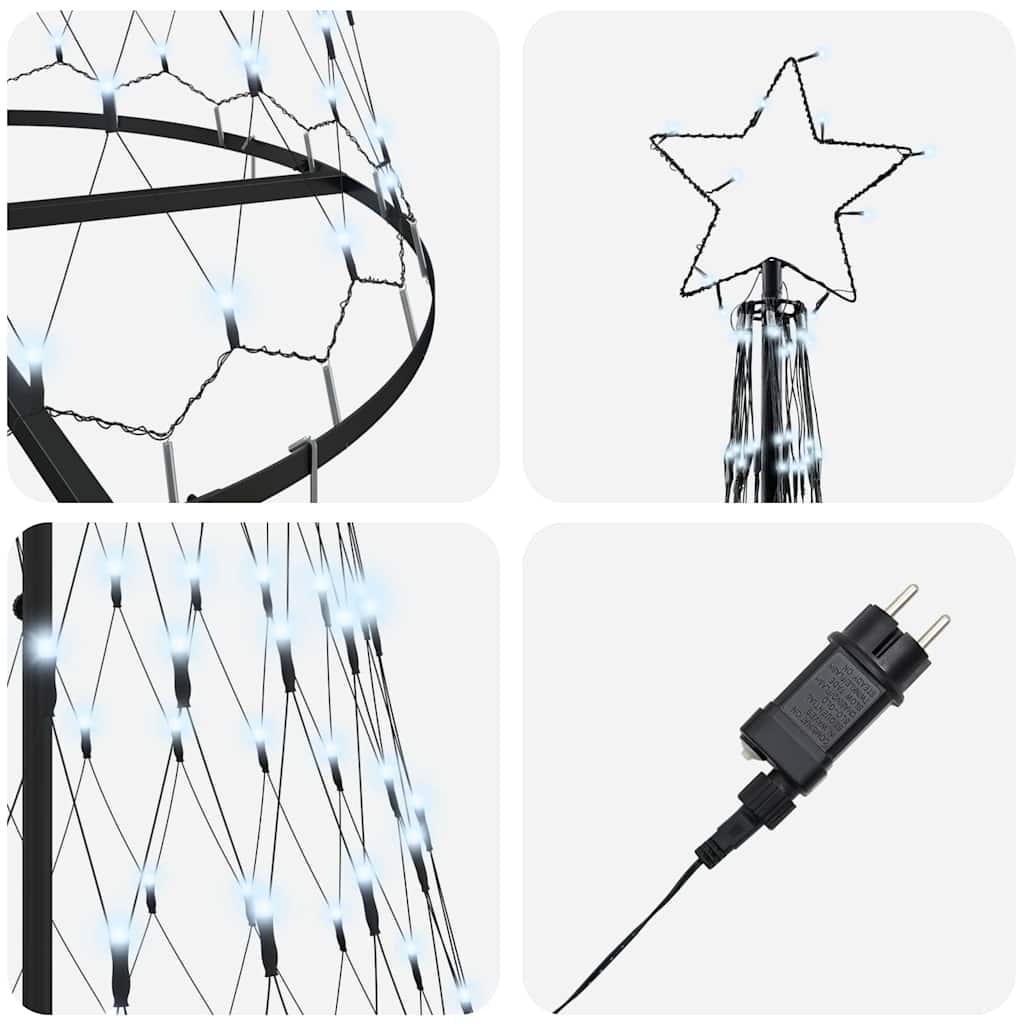 LED Kerstboom Koudwit 100.5 x 100.5 x 302.5 cm Metaal