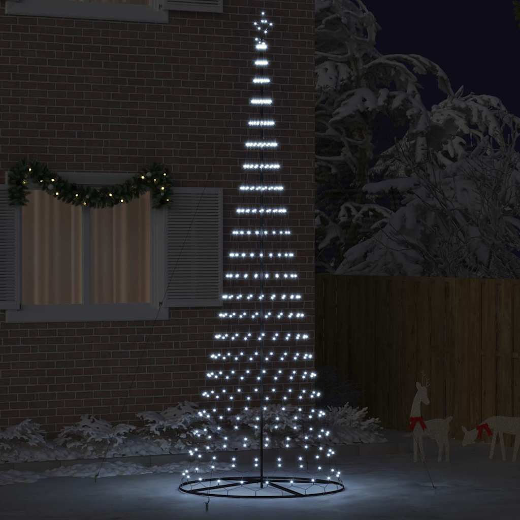 LED Kerstboom met 450 LED Koudwit 138.5 x 138.5 x 399 cm Metaal