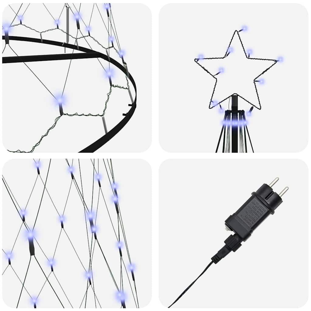 LED Kerstboom met 450 LED Blauw 138.5 x 138.5 x 399 cm Metaal