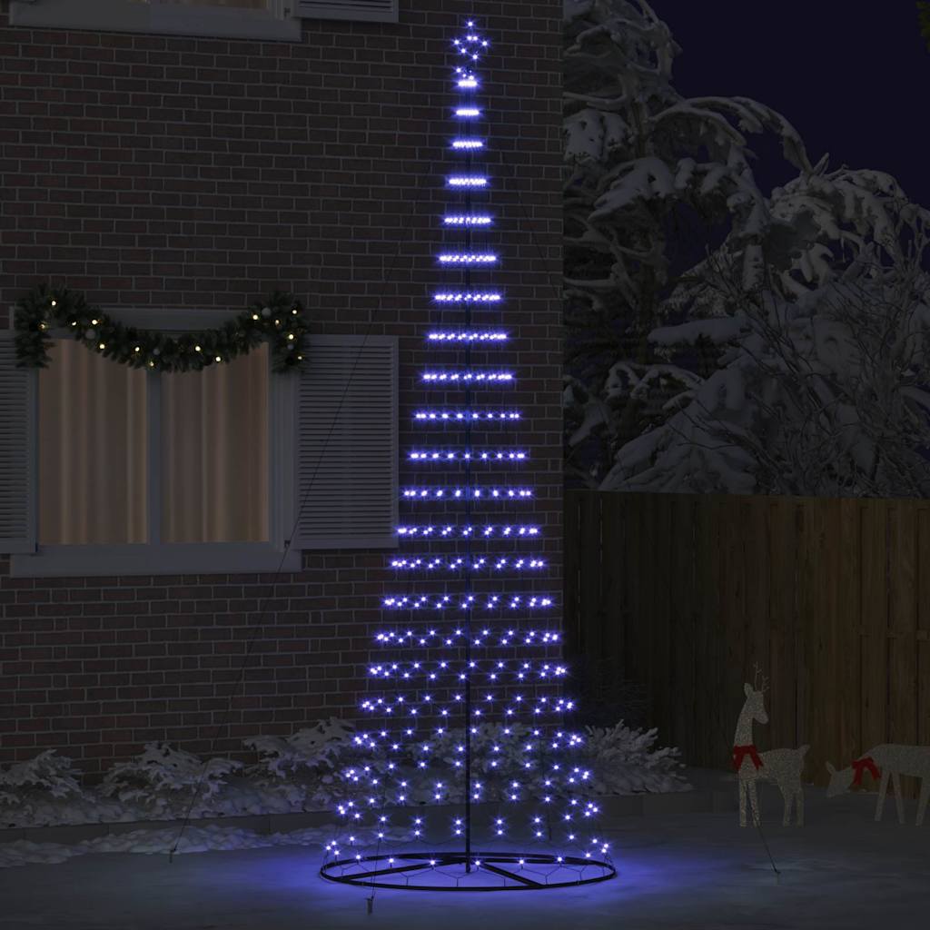 LED Kerstboom met 450 LED Blauw 138.5 x 138.5 x 399 cm Metaal