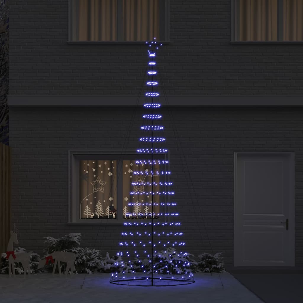 LED Kerstboom met 450 LED Blauw 138.5 x 138.5 x 399 cm Metaal