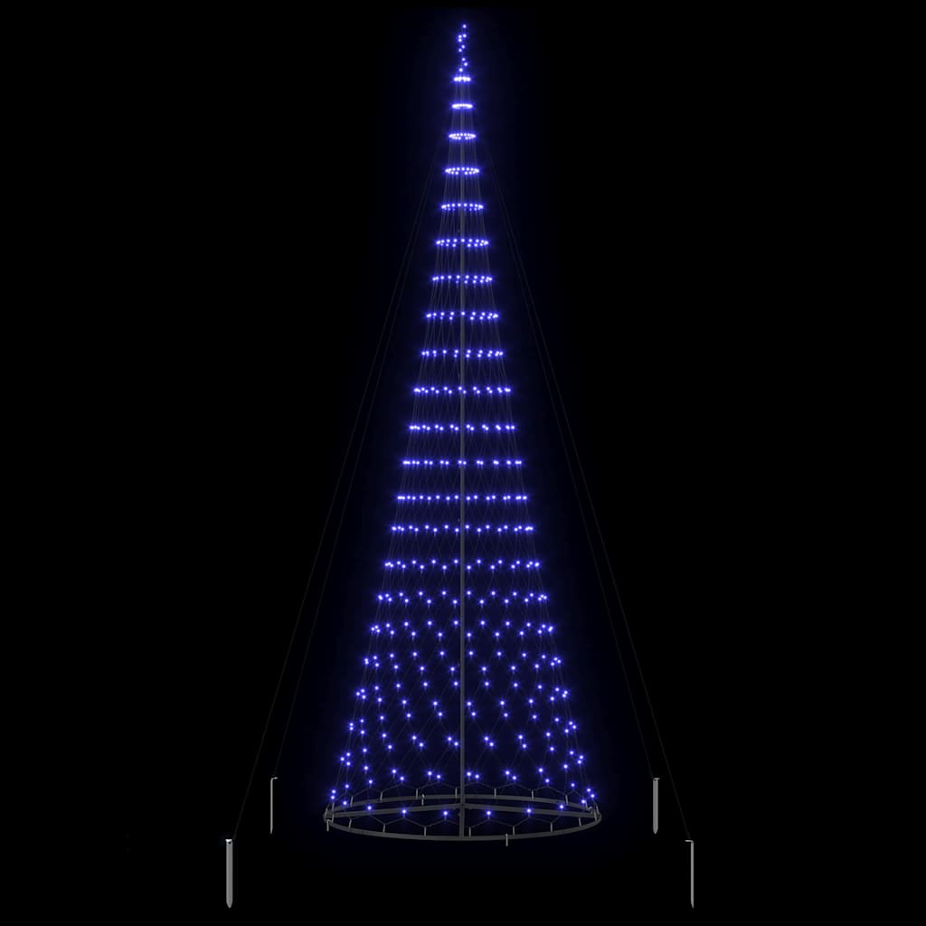 LED Kerstboom met 450 LED Blauw 138.5 x 138.5 x 399 cm Metaal