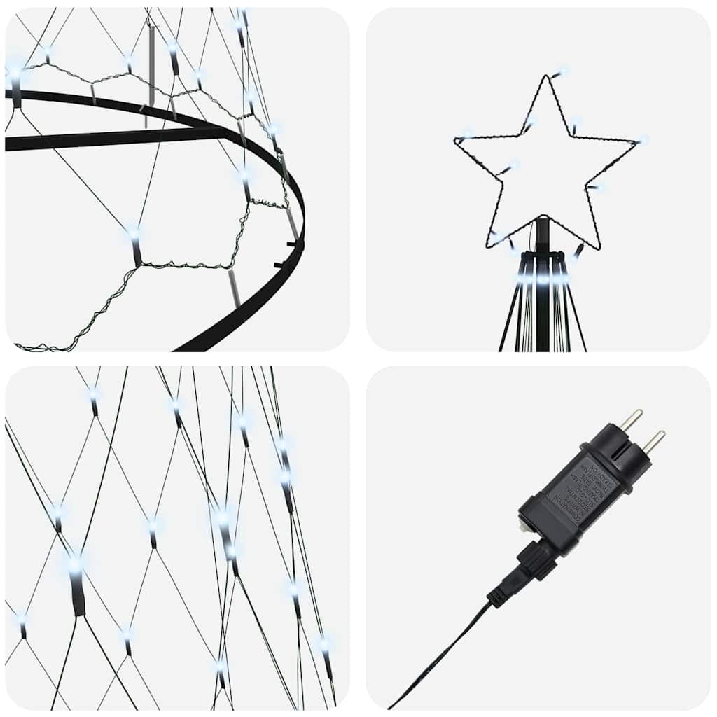 LED Kerstboom met 550 LED Koudwit 160 x 160 x 500 cm Metaal