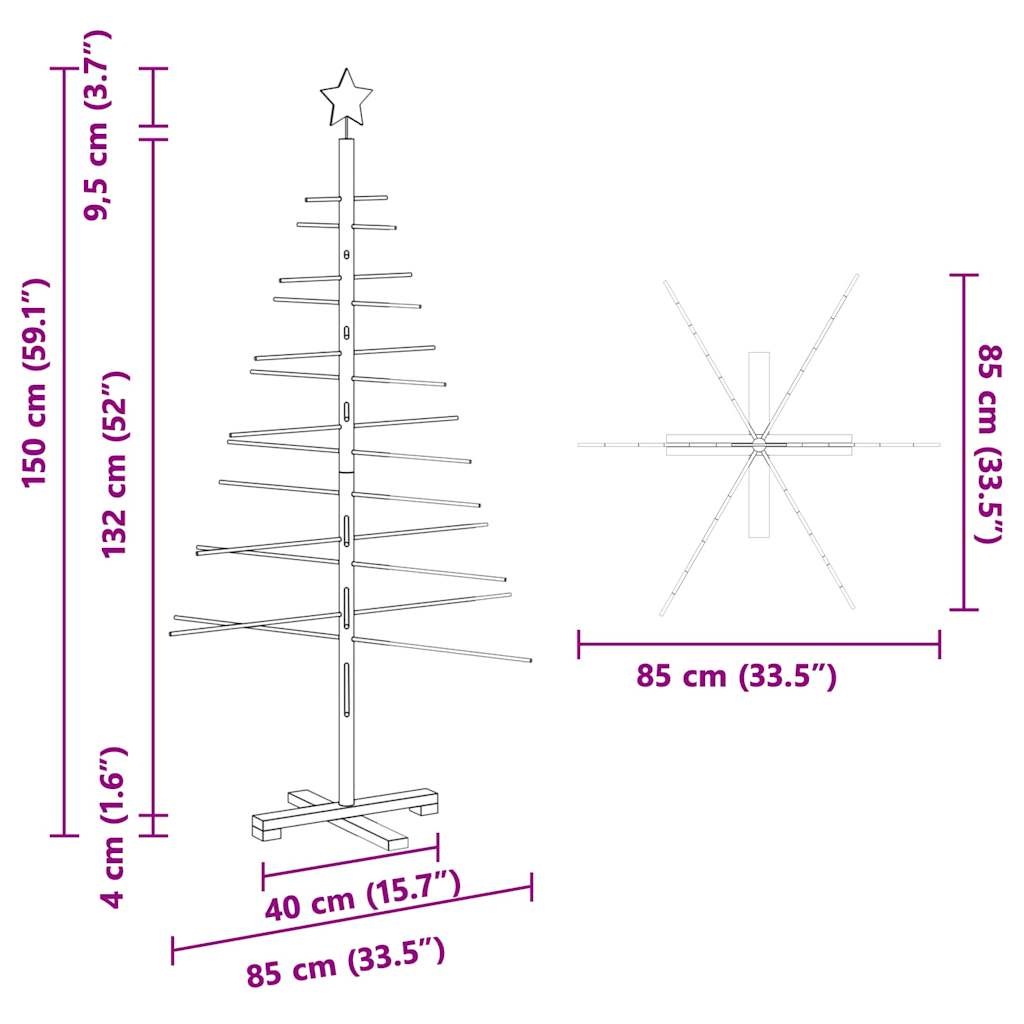 Houten Kerstboom Met Standaard Bamboe 150 cm Bruin