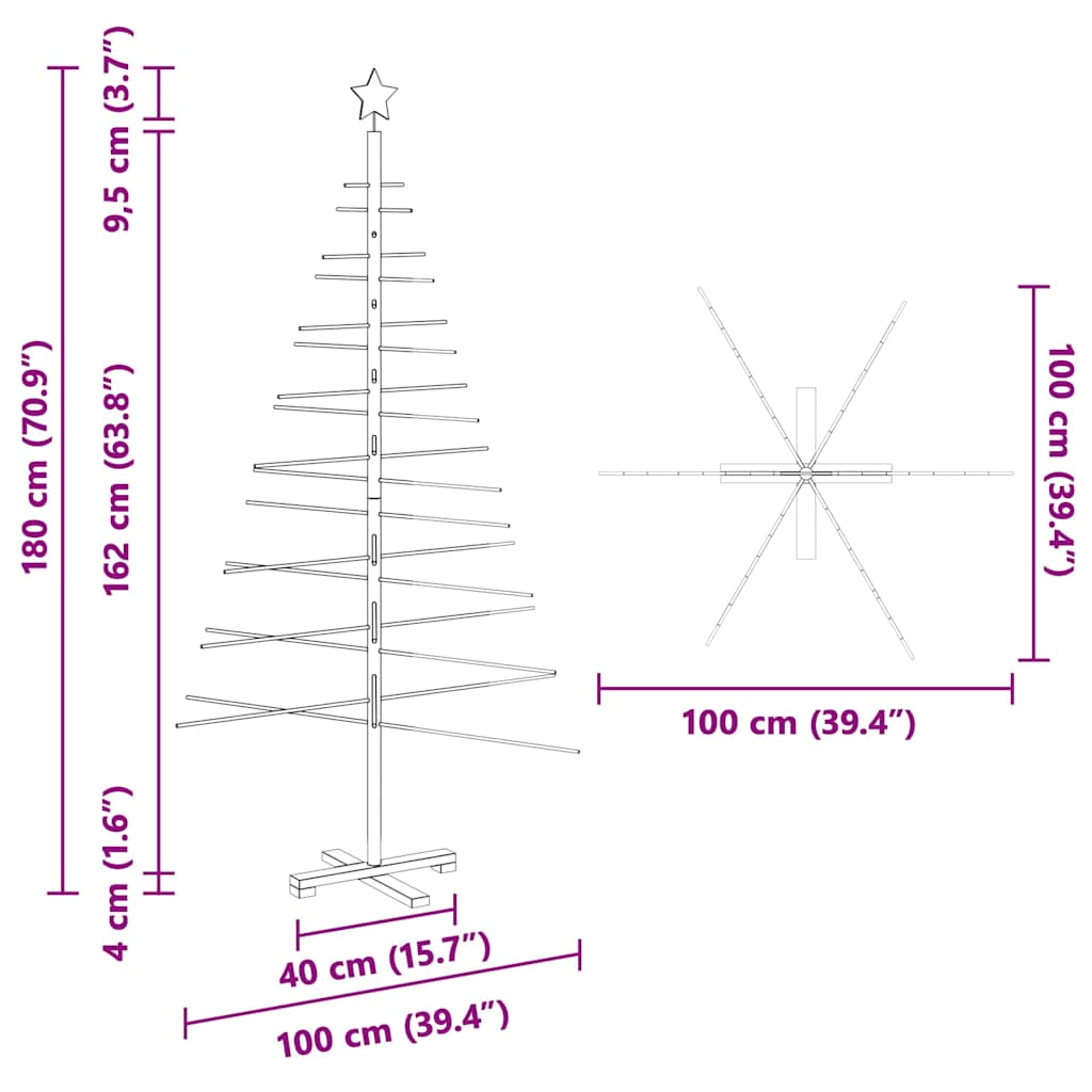 Houten Kerstboom Met Standaard Bamboe 180 cm Bruin