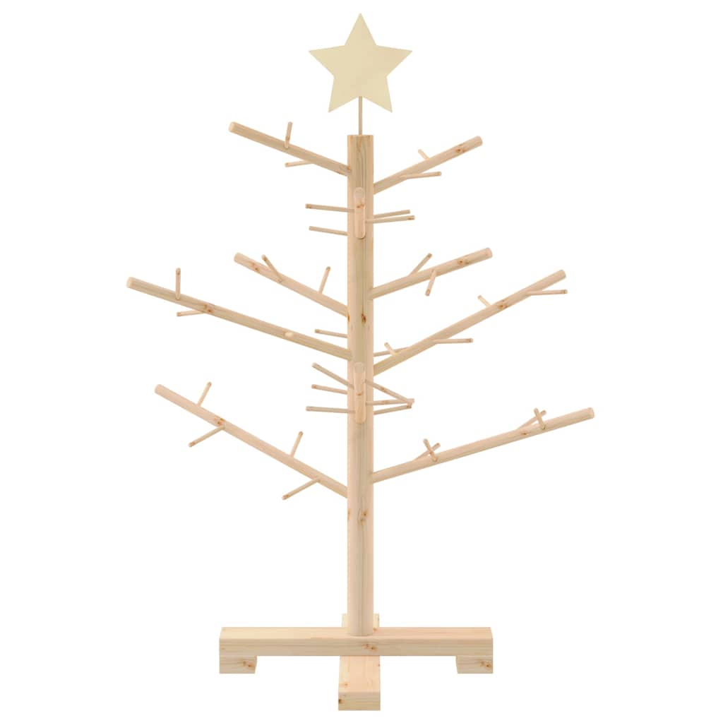 Houten kerstboom met standaard Naturel 75 cm Massief grenenhout