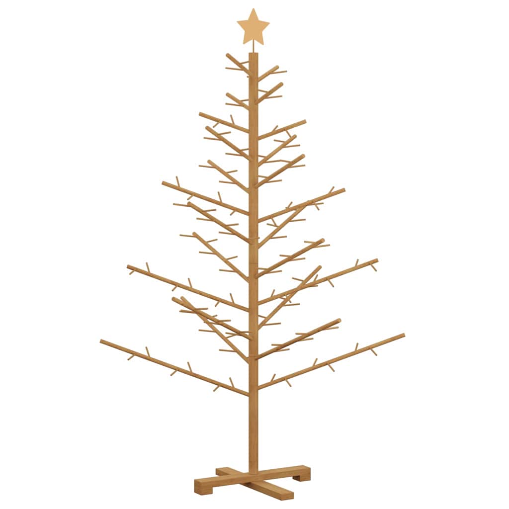 Houten kerstboom met standaard Bruin 150 cm Massief grenenhout