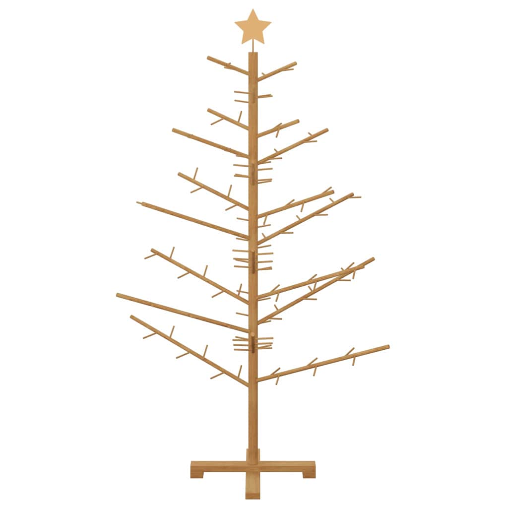 Houten kerstboom met standaard Bruin 150 cm Massief grenenhout