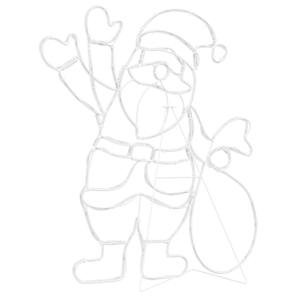 Kerstman Licht met 168 LED Multikleur 58.5 x 60 x 1.3 cm IJzer