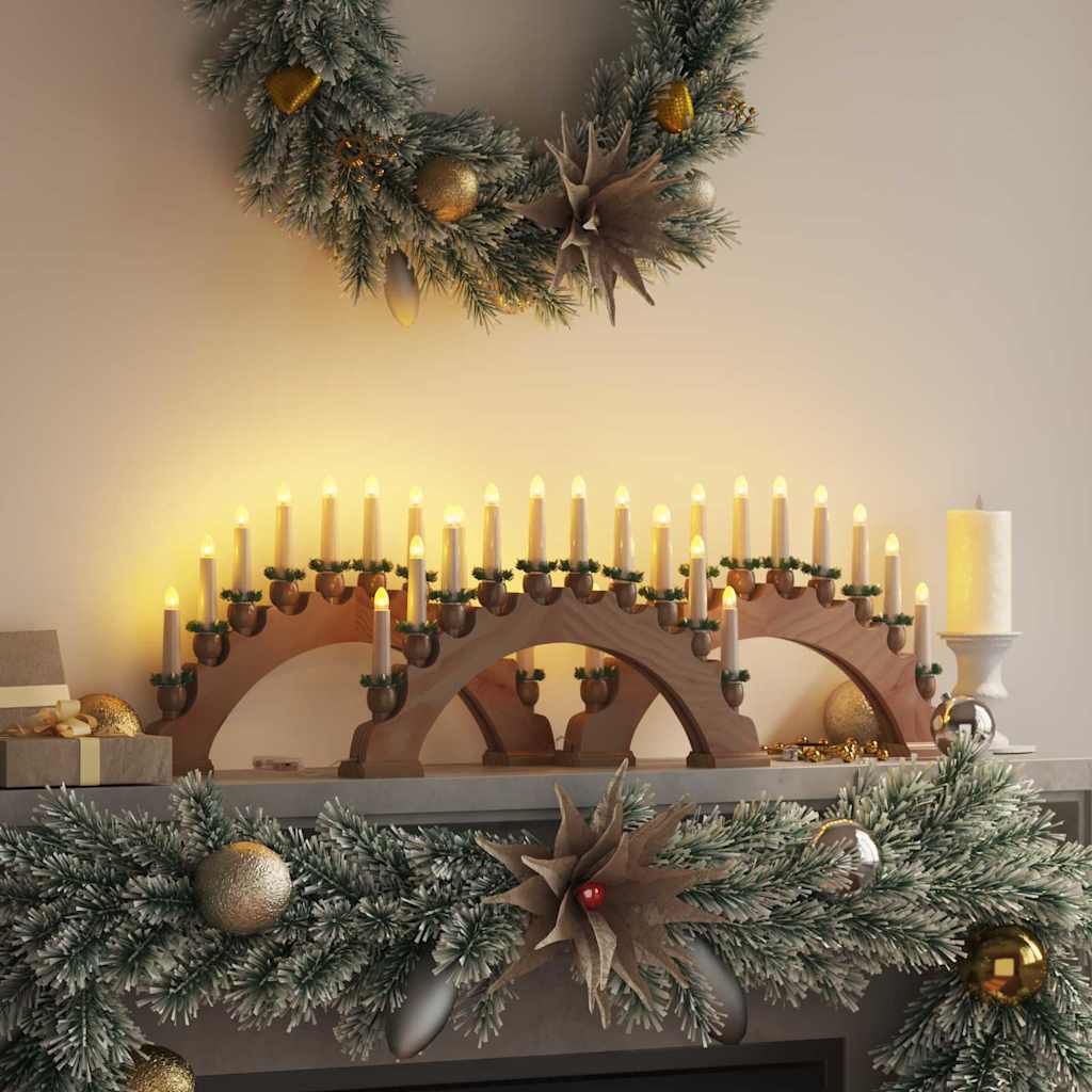 Kerst Kaarsenboog met 10 LED Kaarsen 3 pcs Bruin 47 x 5 x 29 cm