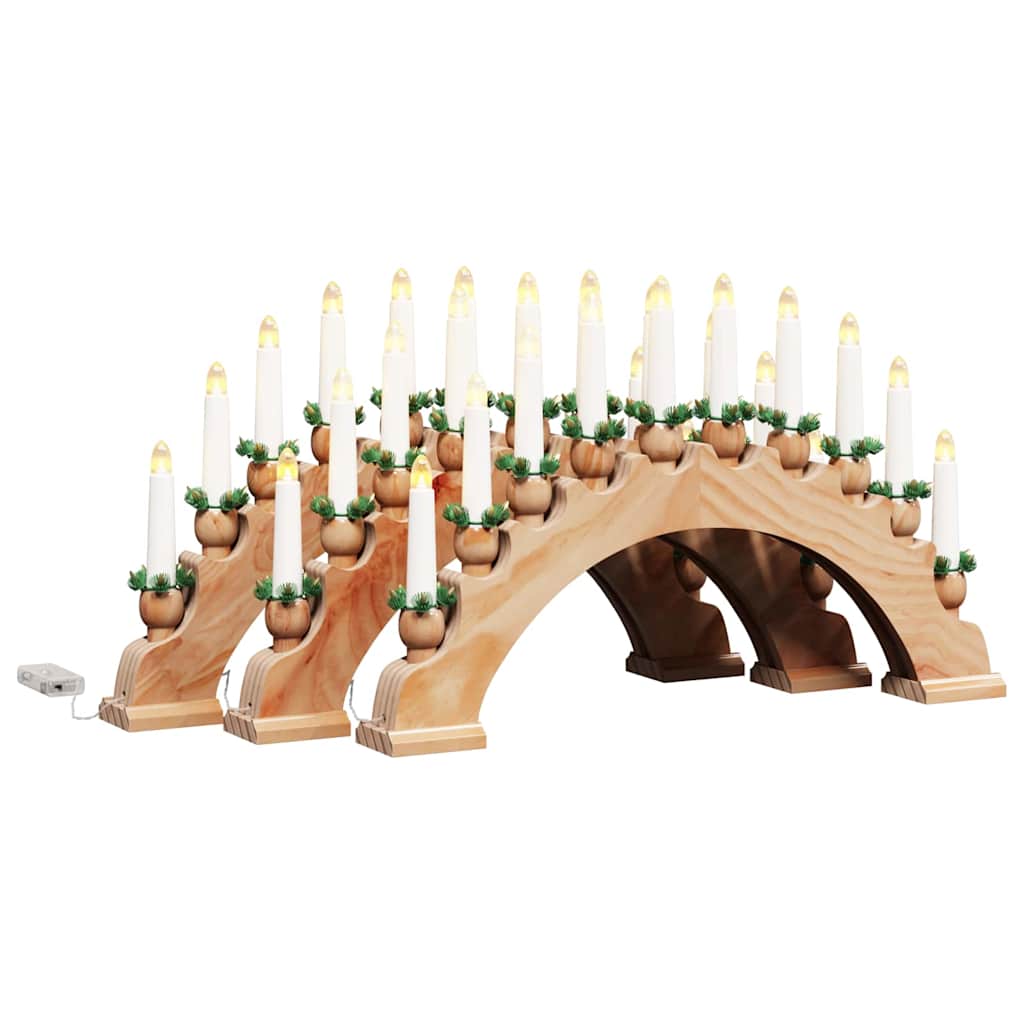 Kerst Kaarsenboog met 10 LED Kaarsen 3 pcs Bruin 47 x 5 x 29 cm