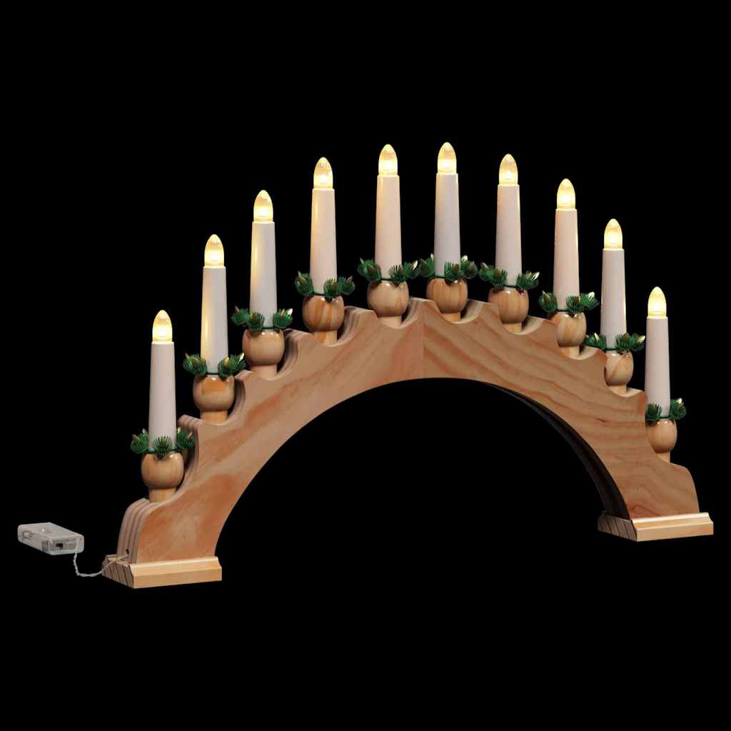 Kerst Kaarsenboog met 10 LED Kaarsen 3 pcs Bruin 47 x 5 x 29 cm