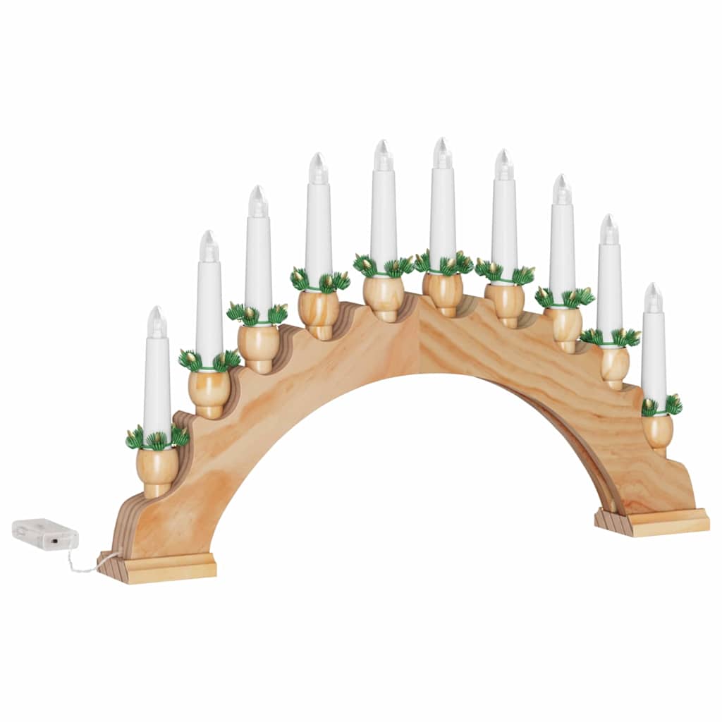 Kerst Kaarsenboog met 10 LED Kaarsen 3 pcs Bruin 47 x 5 x 29 cm