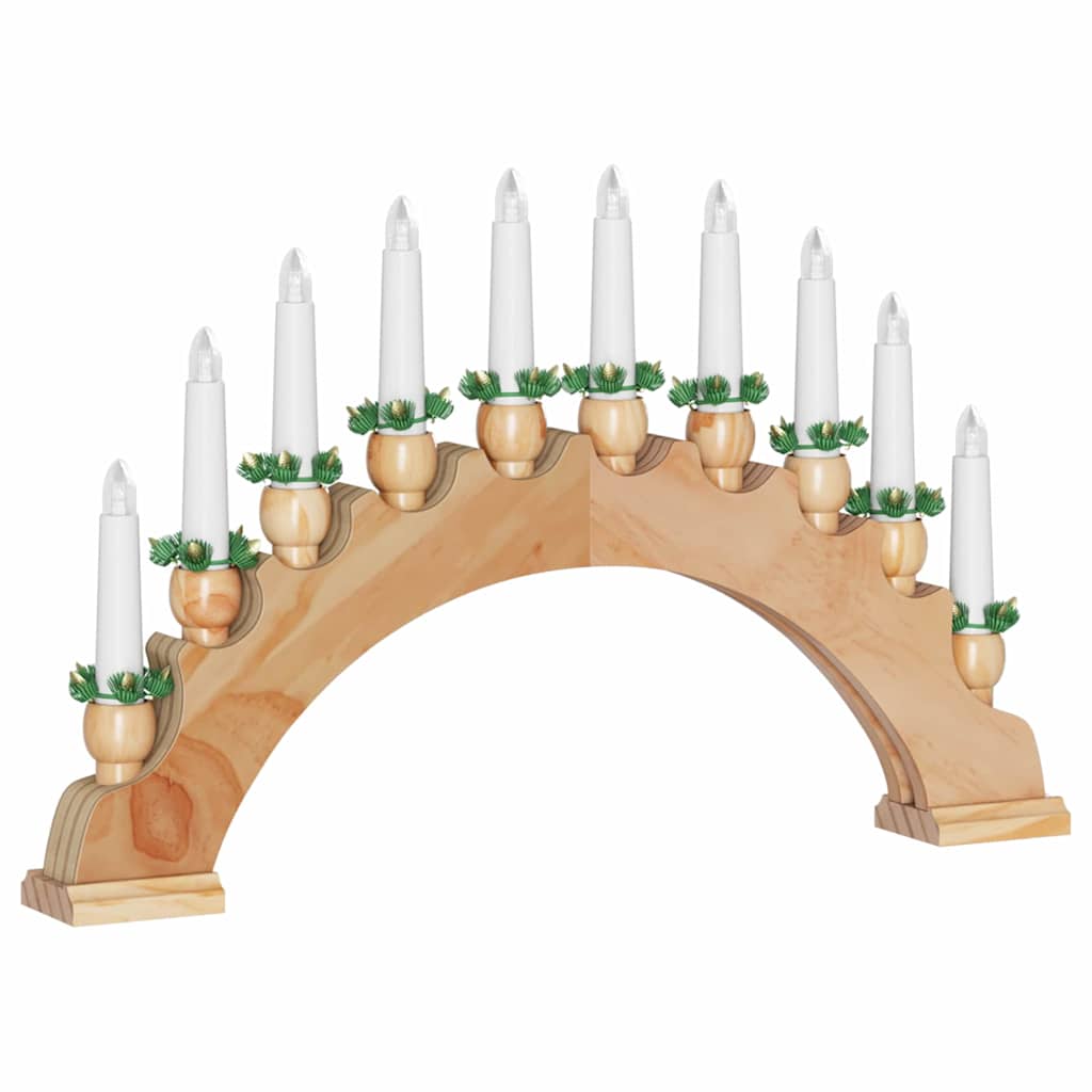 Kerst Kaarsenboog met 10 LED Kaarsen 3 pcs Bruin 47 x 5 x 29 cm
