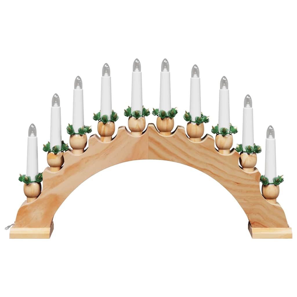 Kerst Kaarsenboog met 10 LED Kaarsen 3 pcs Bruin 47 x 5 x 29 cm