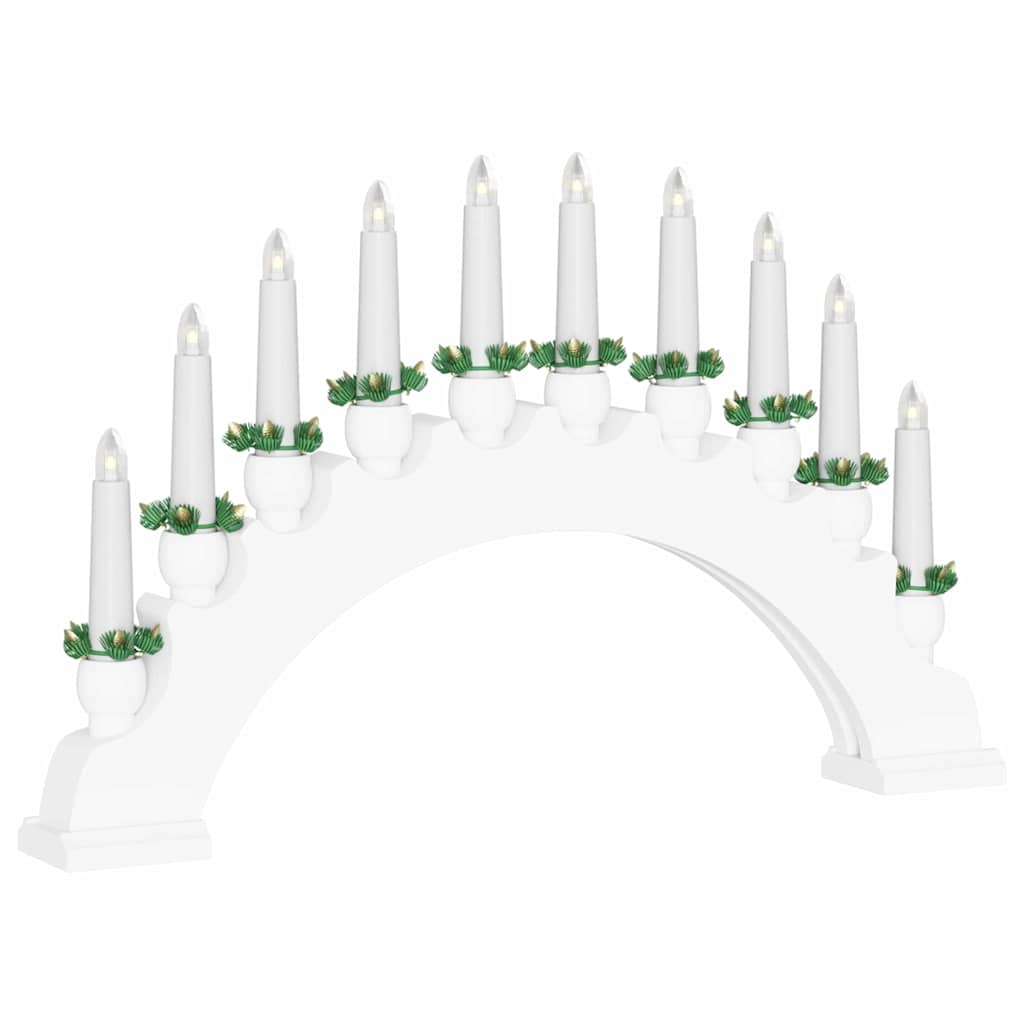 Kerst Kaarsenboog met 10 LED Kaarsen Wit 47 x 5 x 29 cm