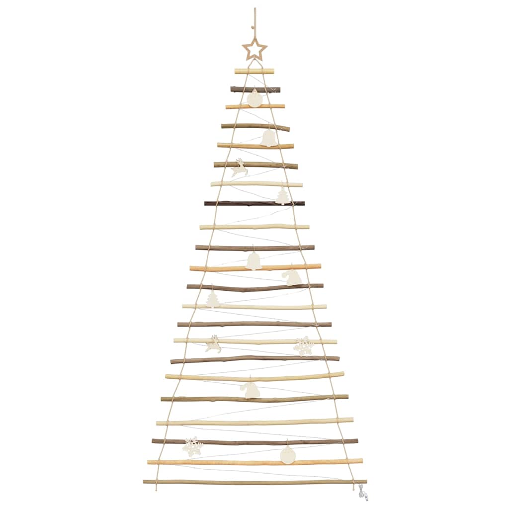 Kerstboom met 130 LED Naturel 210 cm massief essenhout