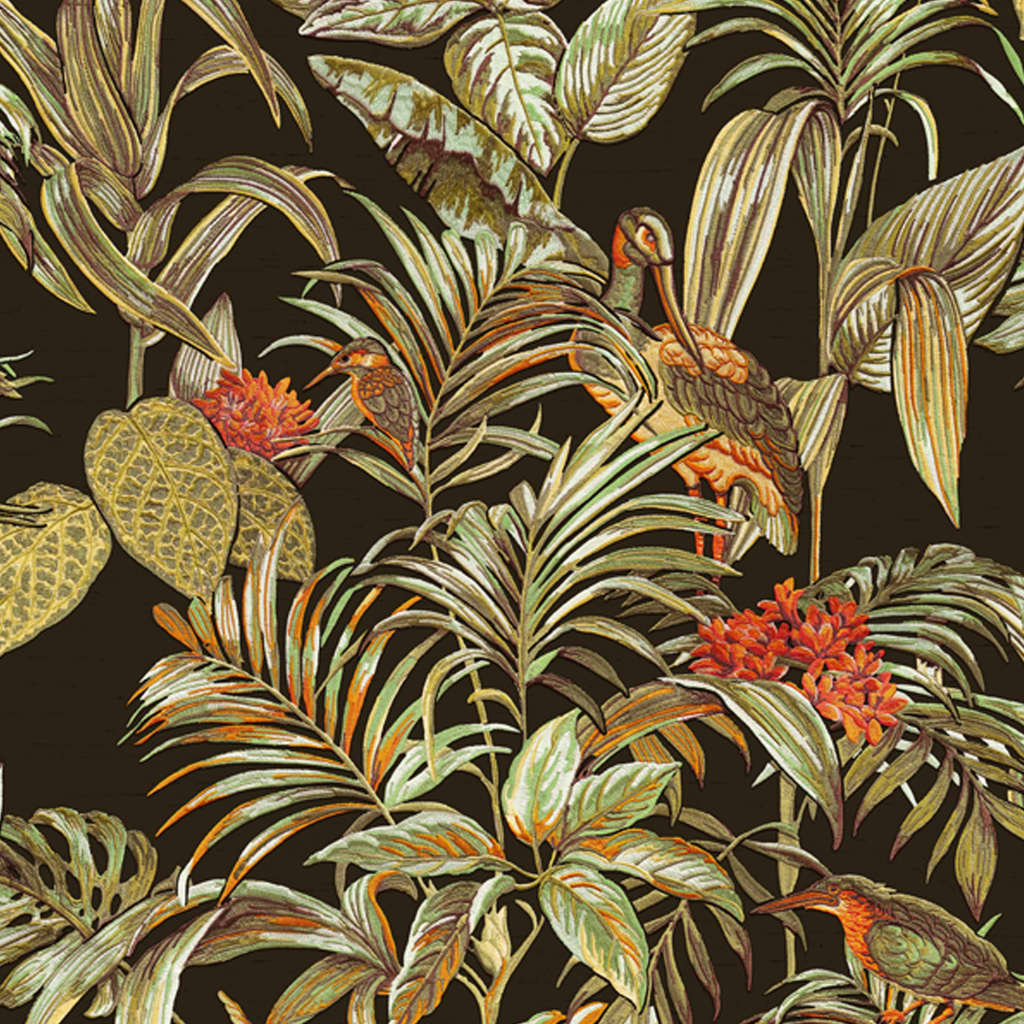 Dutch Wallcoverings Behang Bird-Of-Paradise Zwart Zwart