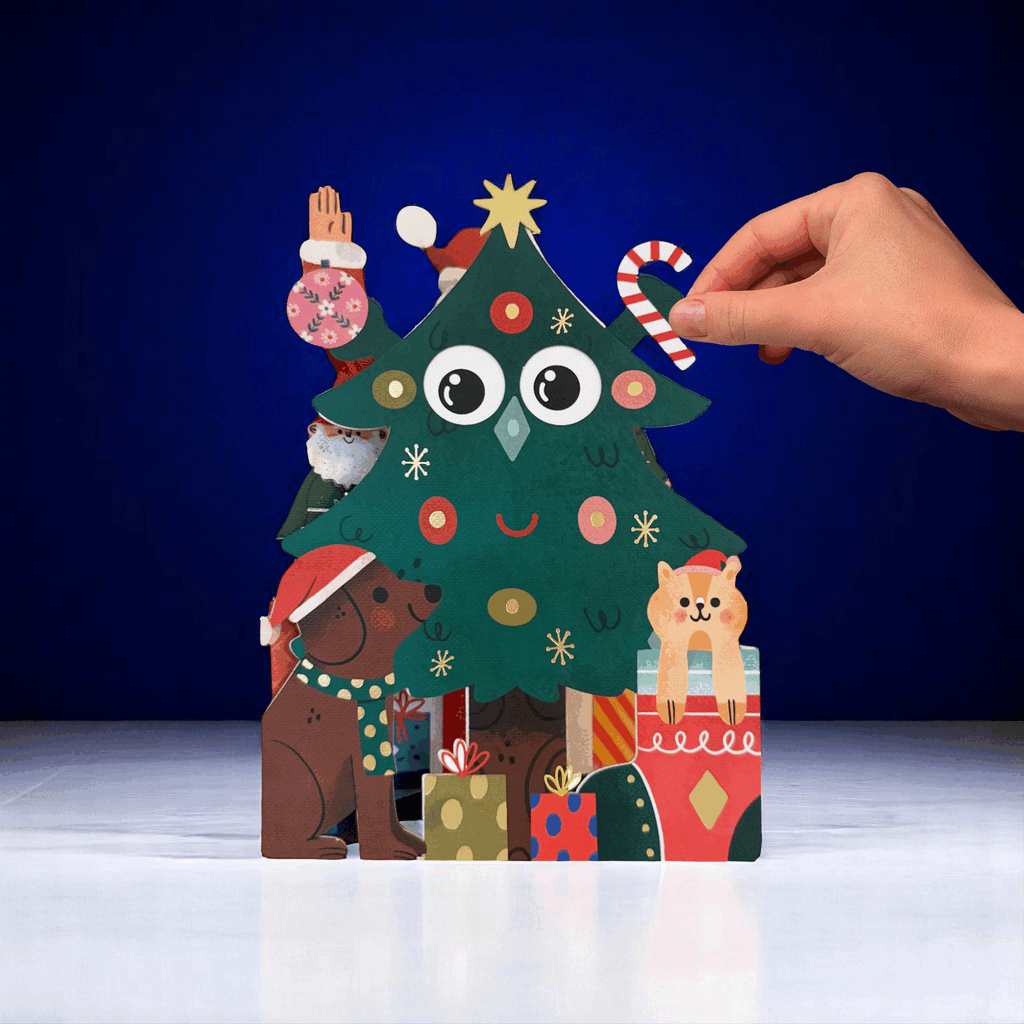 Aww sow cute kaarten collectie| Schattige kaarten met bewegende oogjes | Kerstboom en Kerstman
