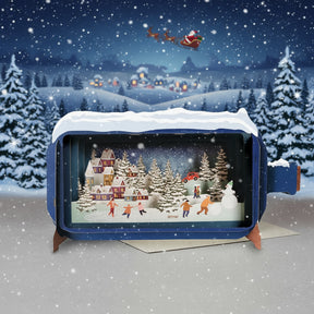 Betoverende Pop-up Kerstkaarten | Message in a bottle | Unieke 3D Wenskaart Kerst winterwonderland