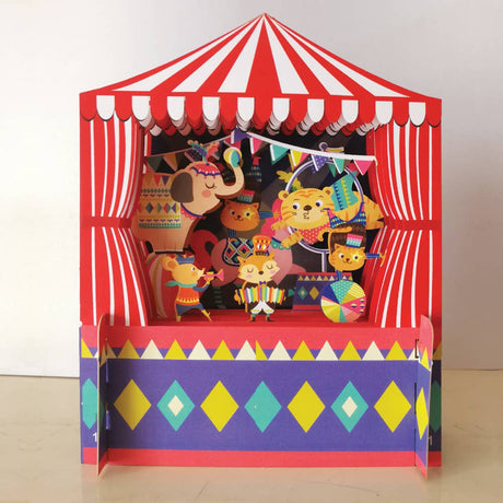 Betoverende Pop-up Kinderkaarten | Circus in de tent | Unieke 3D Wenskaart naar het Circus
