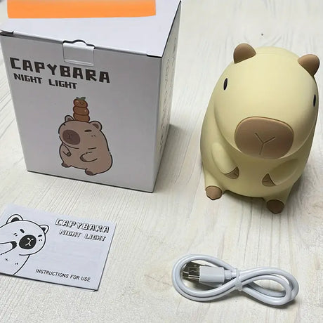 Actie Bedlampje Nachtlampje - Knappe Capibara - USB oplaadbaar - met Timer