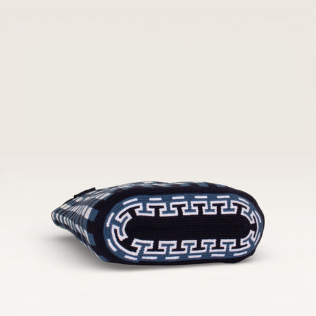 Gingham oval tote | Navy