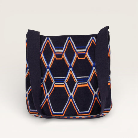 Geometric oval crossbody bag | Navy