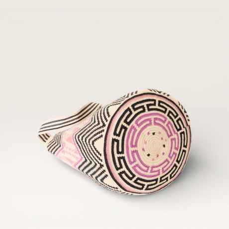 Zigzag round tote L | Peony