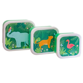 Jungle Friends lunchboxen set van 3 boxjes Sass & Belle  Elk kind wordt er vrolijk van. Wehebbenllesinhuis.nl